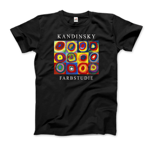 Kandinsky Farbstudie - Color Study Squares with Concentric Circles 1913 Artwork T-Shirt - Men / Black / S - T-Shirt