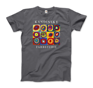 Kandinsky Farbstudie - Color Study Squares with Concentric Circles 1913 Artwork T-Shirt - Men / Charcoal / S - T-Shirt