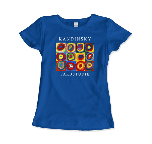Kandinsky Farbstudie - Color Study Squares with Concentric Circles 1913 Artwork T-Shirt - Women / Royal Blue / S - T-Shirt
