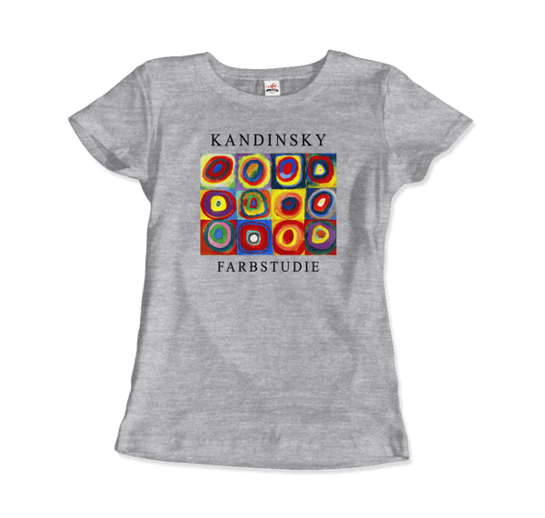 Kandinsky Farbstudie - Color Study Squares with Concentric Circles 1913 Artwork T-Shirt - Women / Heather Grey / S - T-Shirt
