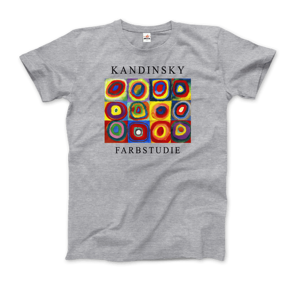 Kandinsky Farbstudie - Color Study Squares with Concentric Circles 1913 Artwork T-Shirt - Men / Heather Grey / S - T-Shirt