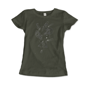 Kandinsky Figure Blanche (White Figure) 1938 Artwork T-Shirt - Women (Fitted) / Military Green / S - T-Shirt