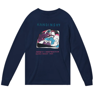 Kandinsky - Jusqu’a l’abstraction 1960 Artwork Long Sleeve Shit - Navy / Small - Long Sleeve Shirt