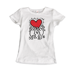 Men Holding Heart Icon Street Art T-Shirt - Women (Fitted) / White / S - T-Shirt