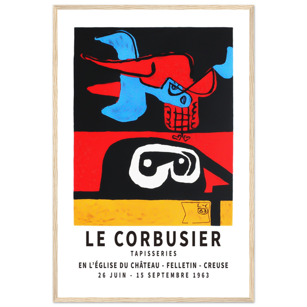 Le Corbusier 1963 Exhibition Artwork Poster - Matte / 24 x 36″ (60 x 90cm) / Wood - Poster