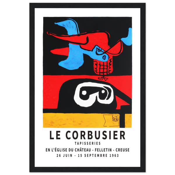 Le Corbusier 1963 Exhibition Artwork Poster - Matte / 12 x 18″ (30 x 45cm) / Black - Poster