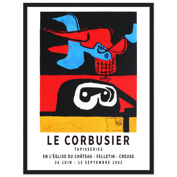 Le Corbusier 1963 Exhibition Artwork Poster - Matte / 18 x 24″ (45 x 60cm) / Black - Poster