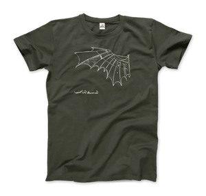 T-shirt Léonard de Vinci, croquis de planeur