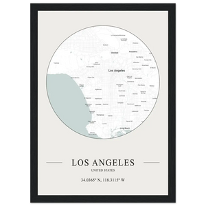 Los Angeles United States - Minimalist Map Poster - Matte / 8 x 12″ (21 x 29.7cm) / Black - Poster
