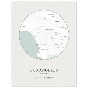 Los Angeles United States - Minimalist Map Poster - Matte / 18 x 24″ (45 x 60cm) / White - Poster