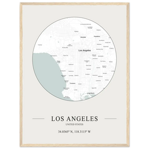 Los Angeles United States - Minimalist Map Poster - Matte / 18 x 24″ (45 x 60cm) / Wood - Poster
