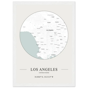 Los Angeles United States - Minimalist Map Poster - Matte / 8 x 12″ (21 x 29.7cm) / White - Poster