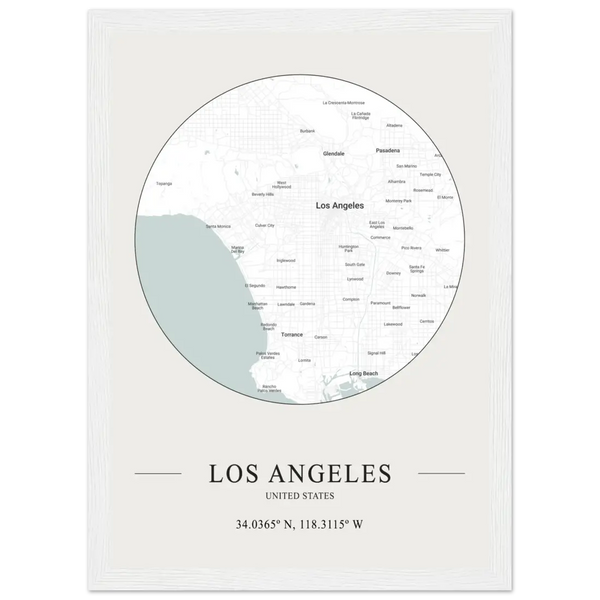 Los Angeles United States - Minimalist Map Poster - Matte / 8 x 12″ (21 x 29.7cm) / White - Poster