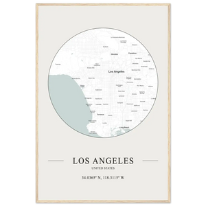 Los Angeles United States - Minimalist Map Poster - Matte / 24 x 36″ (60 x 90cm) / Wood - Poster