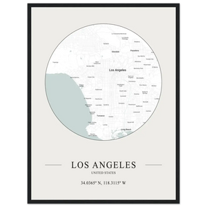 Los Angeles United States - Minimalist Map Poster - Matte / 18 x 24″ (45 x 60cm) / Black - Poster