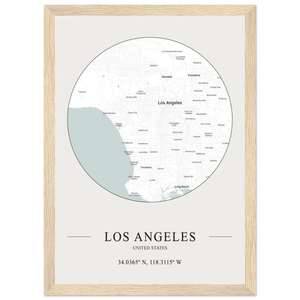 Los Angeles United States - Minimalist Map Poster - Matte / 8 x 12″ (21 x 29.7cm) / Wood - Poster