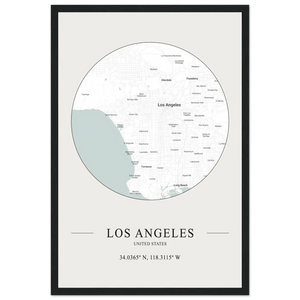 Los Angeles United States - Minimalist Map Poster - Matte / 12 x 18″ (30 x 45cm) / Black - Poster