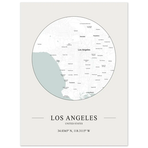 Los Angeles United States - Minimalist Map Poster - Matte / 8 x 12″ (21 x 29.7cm) / None - Poster