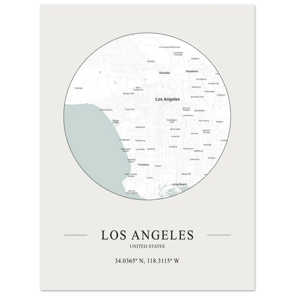 Los Angeles United States - Minimalist Map Poster - Matte / 8 x 12″ (21 x 29.7cm) / None - Poster