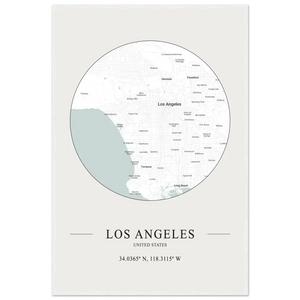 Los Angeles United States - Minimalist Map Poster - Matte / 24 x 36″ (60 x 90cm) / White - Poster