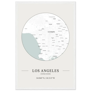 Los Angeles United States - Minimalist Map Poster - Matte / 12 x 18″ (30 x 45cm) / White - Poster