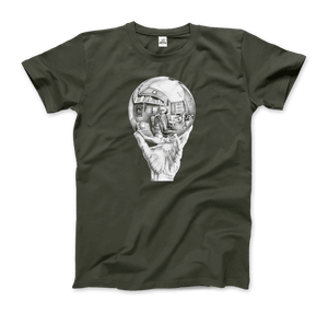MC Escher Main avec T-Shirt Globe Réfléchissant