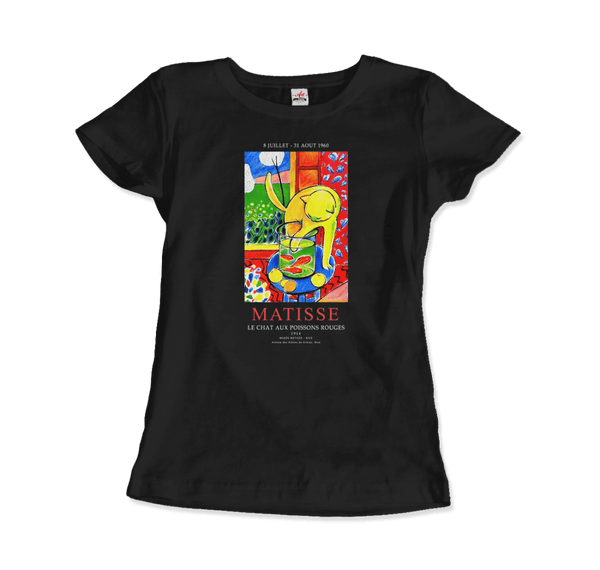 Matisse - Exhibition Le Chat Aux Poissons Rouges (The Cat) Art T-Shirt - Women / Black / S - T-Shirt