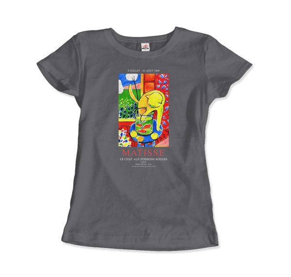 Matisse - Exhibition Le Chat Aux Poissons Rouges (The Cat) Art T-Shirt - Women / Charcoal / S - T-Shirt