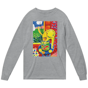Matisse - the Cat with Red Fishes 1914 Artwork Long Sleeve Shirt - Heather Grey / Small - Long Sleeve Shirt