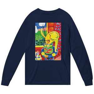 Matisse - The Cat With Red Fishes 1914 Artwork Long Sleeve Shirt - Navy / Small - Long Sleeve Shirt