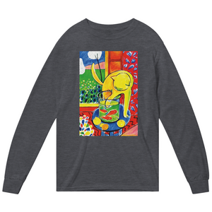 Matisse - The Cat With Red Fishes 1914 Artwork Long Sleeve Shirt - Dark Heather / Small - Long Sleeve Shirt