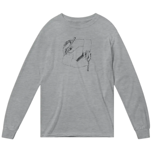 MC Escher Hand Drawing Hand Art T-Shirt Long Sleeve Shit - Heather Grey / Small - Long Sleeve Shirt