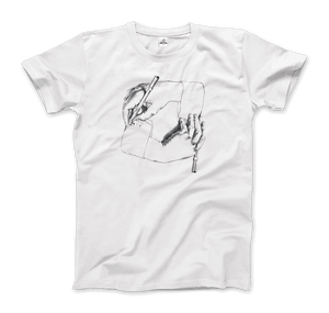 MC Escher Hands Drawing Hands Art T-Shirt - Men / White / S - T-Shirt