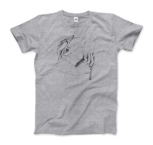 MC Escher Hands Drawing Hands Art T-Shirt - Men / Heather Grey / S - T-Shirt