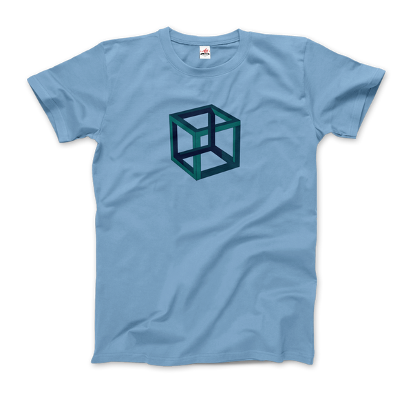 MC Escher Impossible Cube T - Shirt - Men / Light Blue S