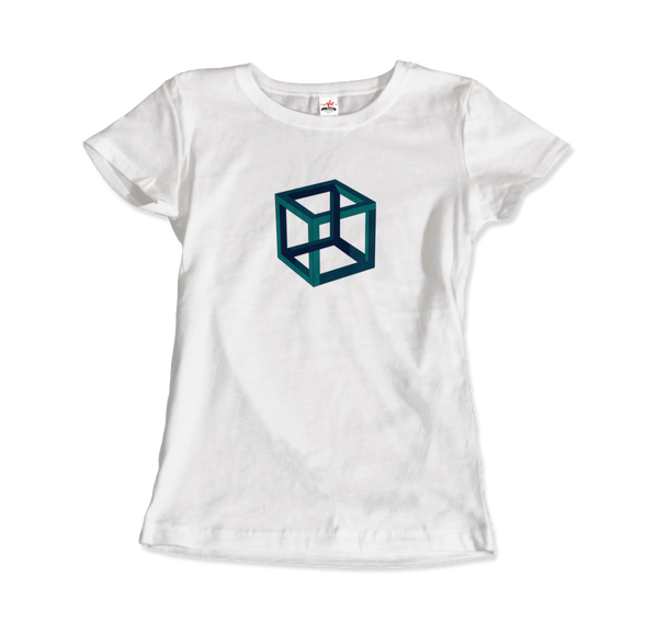 MC Escher Impossible Cube T - Shirt - Women / White S