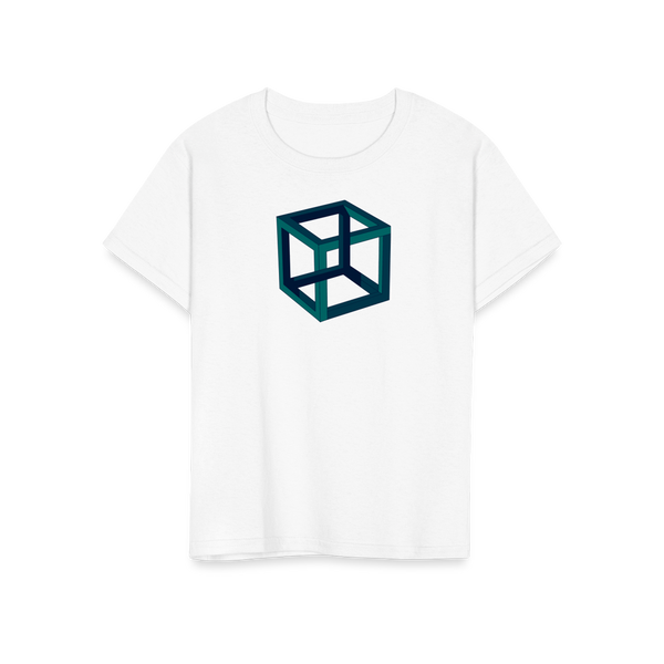 MC Escher Impossible Cube T - Shirt - Youth / White S