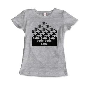 Mc Escher Sky and Water i Art T-shirt - Women (fitted) / Heather Grey / s - T-shirt