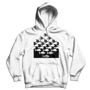 MC Escher Sky and Water I Art Unisex Hoodie - White / S - Hoodie