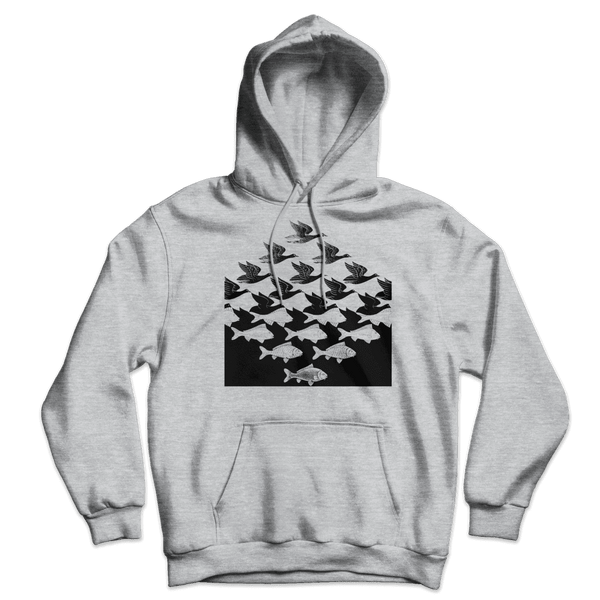 MC Escher Sky and Water I Art Unisex Hoodie - Sport Grey / S - Hoodie