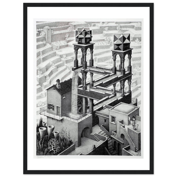MC Escher Waterfall Art Poster - Matte / 18 x 24″ (45 60cm) Black