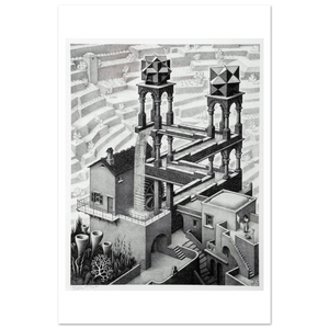 MC Escher Waterfall Art Poster - Matte / 24 x 36″ (60 90cm) None