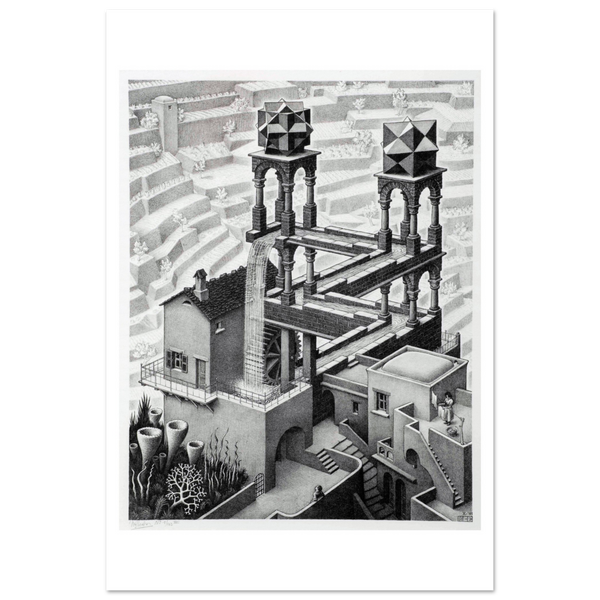 MC Escher Waterfall Art Poster - Matte / 24 x 36″ (60 90cm) None