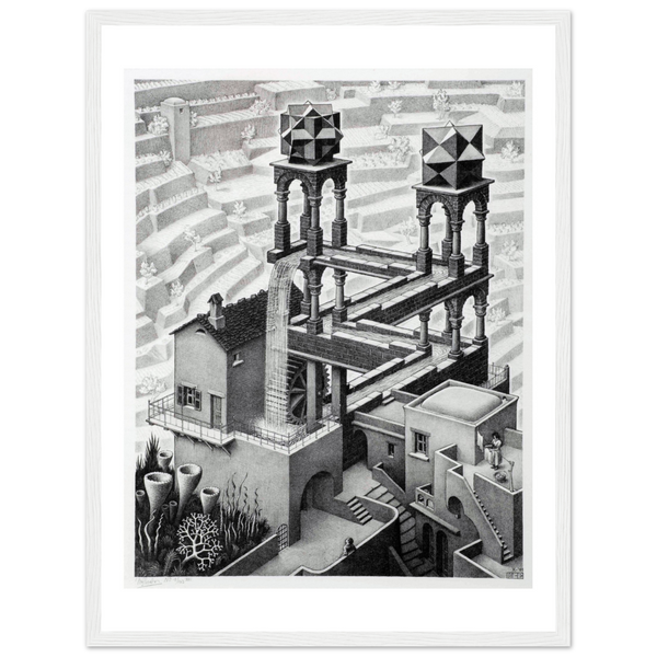 MC Escher Waterfall Art Poster - Matte / 18 x 24″ (45 60cm) White