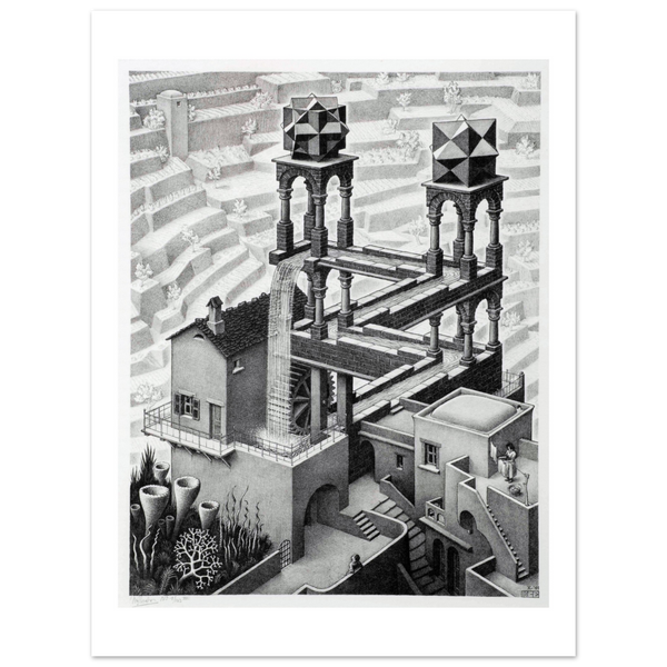 MC Escher Waterfall Art Poster - Matte / 18 x 24″ (45 60cm) None