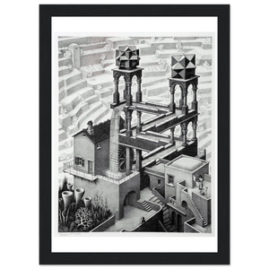 MC Escher Waterfall Art Poster - Matte / 8 x 12″ (21 29.7cm) Black