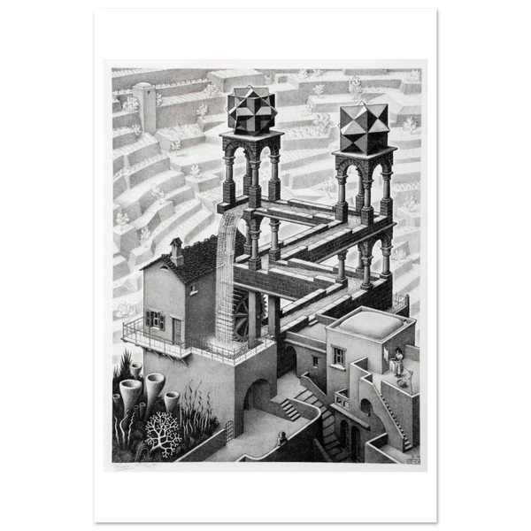 MC Escher Waterfall Art Poster - Matte / 12 x 18″ (30 45cm) None