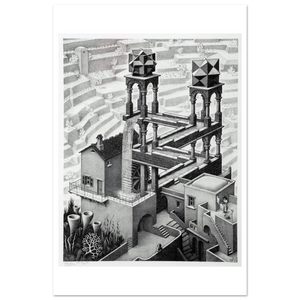 MC Escher Waterfall Art Poster - Matte / 12 x 18″ (30 45cm) None