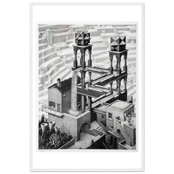 MC Escher Waterfall Art Poster - Matte / 24 x 36″ (60 90cm) White