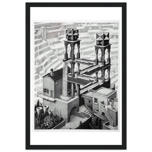 MC Escher Waterfall Art Poster - Matte / 12 x 18″ (30 45cm) Black